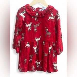 H&M Reindeer prints red dress